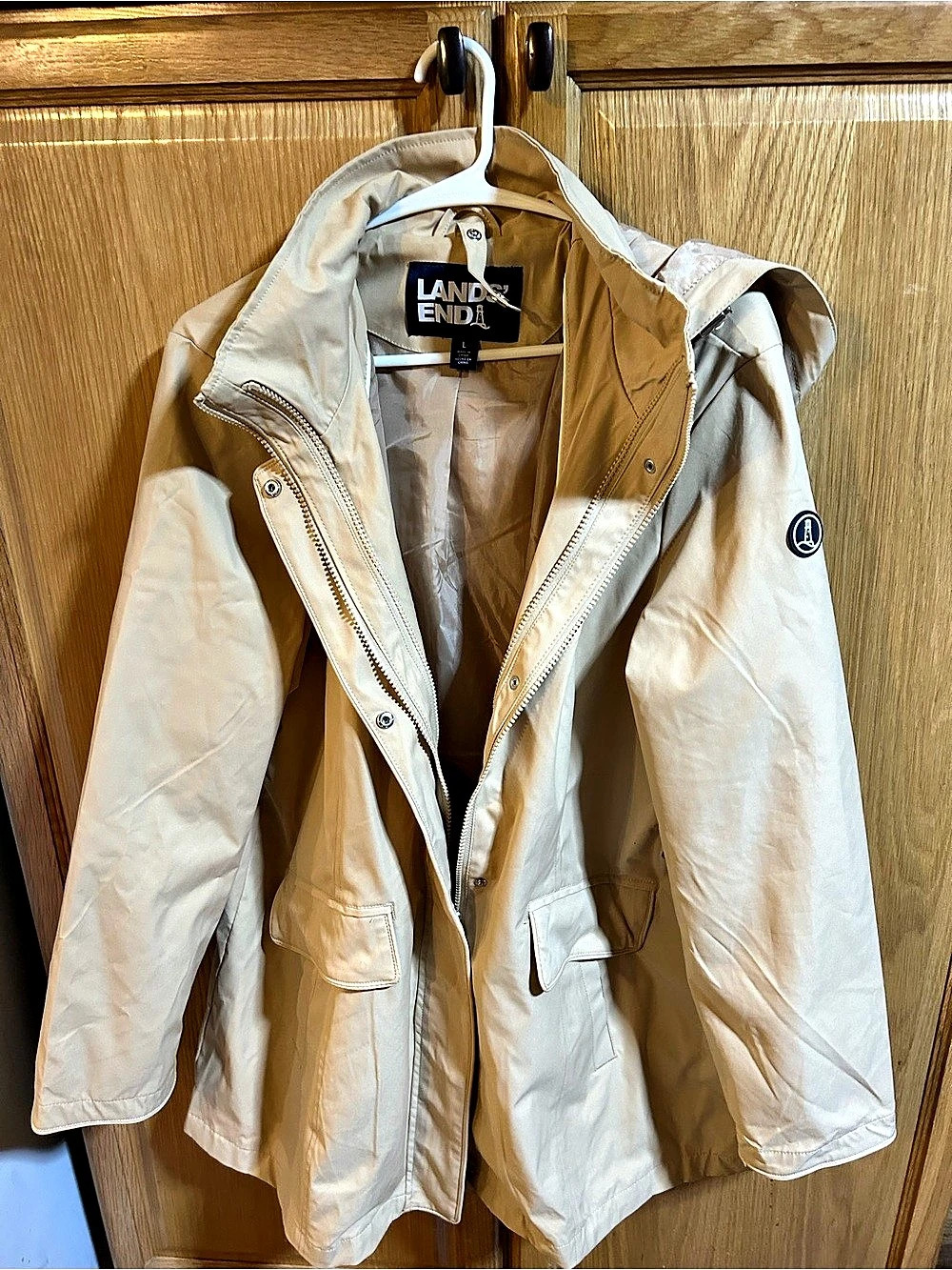 Lands' End Women's 3-in-1 Systems Jacket Beige Size Large